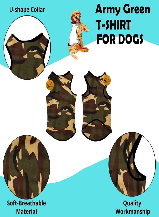Sage Square Adorable Sleeveless Cotton Dog/Puppy T-Shirt ll Soft & Comfortable ll Breathable & Fashionable Apparel for Your Dog, Puppy (XXLarge- 28 inches, Army Green) - Image 5